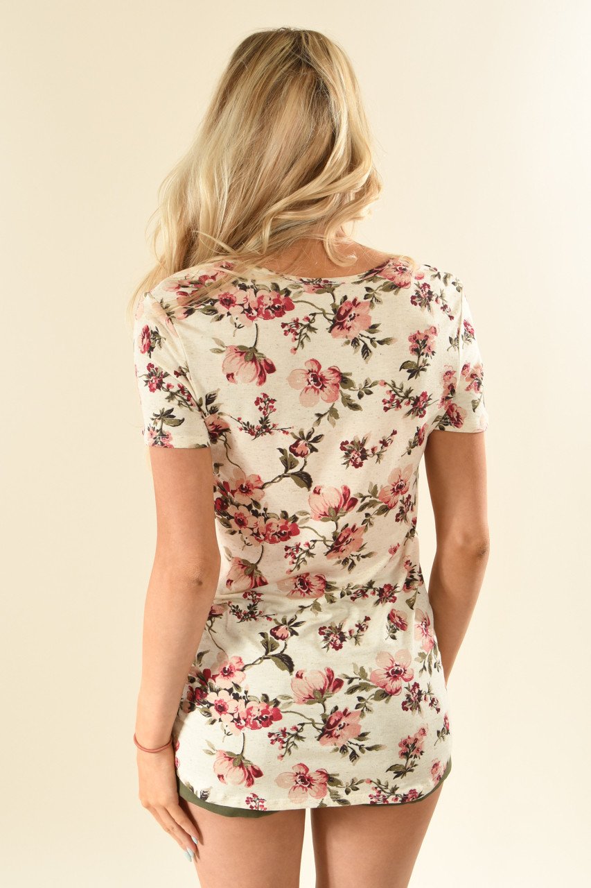 Strawberry Cream Floral Top