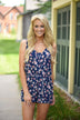 Navy Floral Romper