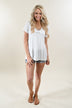 Favorite Lace Up Top ~ Solid Ivory