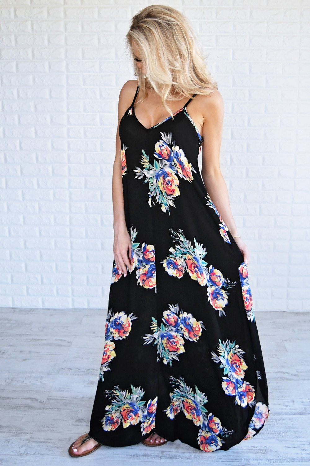 Rumor Has It Black Floral Dress