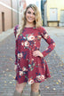Florence Floral Dress ~ Burgundy