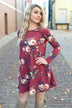 Florence Floral Dress ~ Burgundy