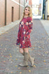 Florence Floral Dress ~ Burgundy