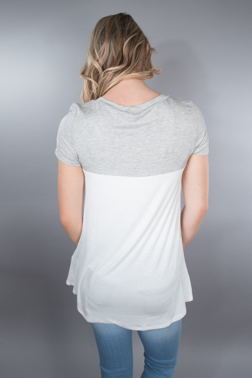 Heather Grey Pocket Top