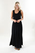 Black Drawstring Maxi Dress