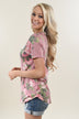 Yours Truly Floral V-Neck Mauve
