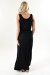 Black Drawstring Maxi Dress