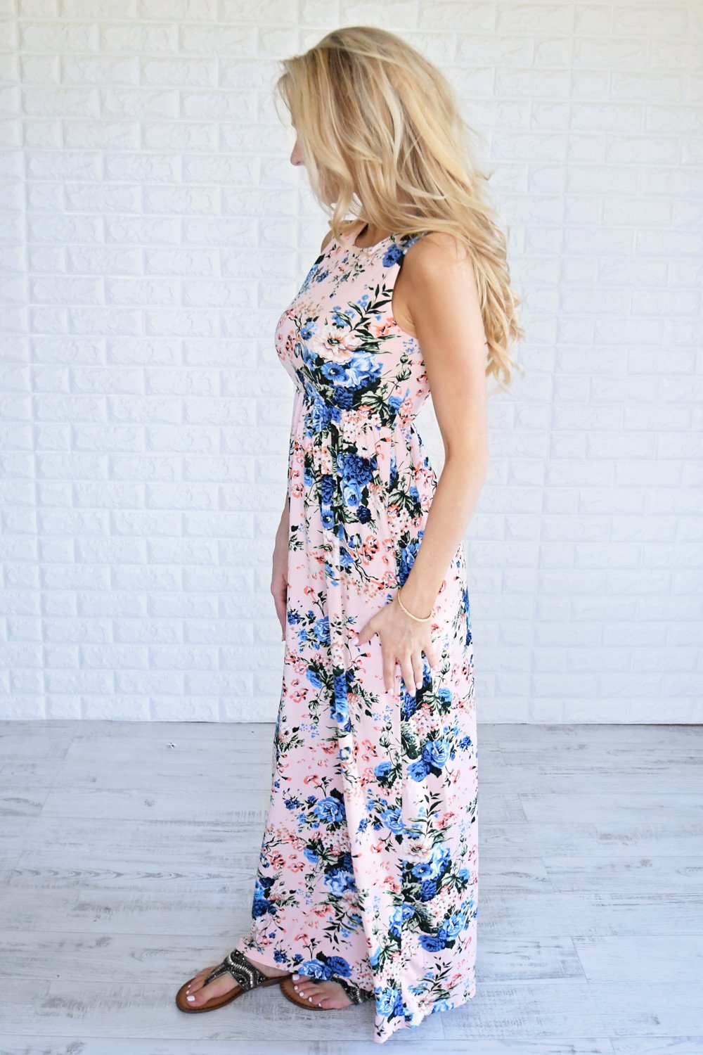 Beautiful Bouquet Floral Maxi Dress ~ Pink