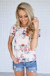 Sugar Kissed Floral Top - Cream