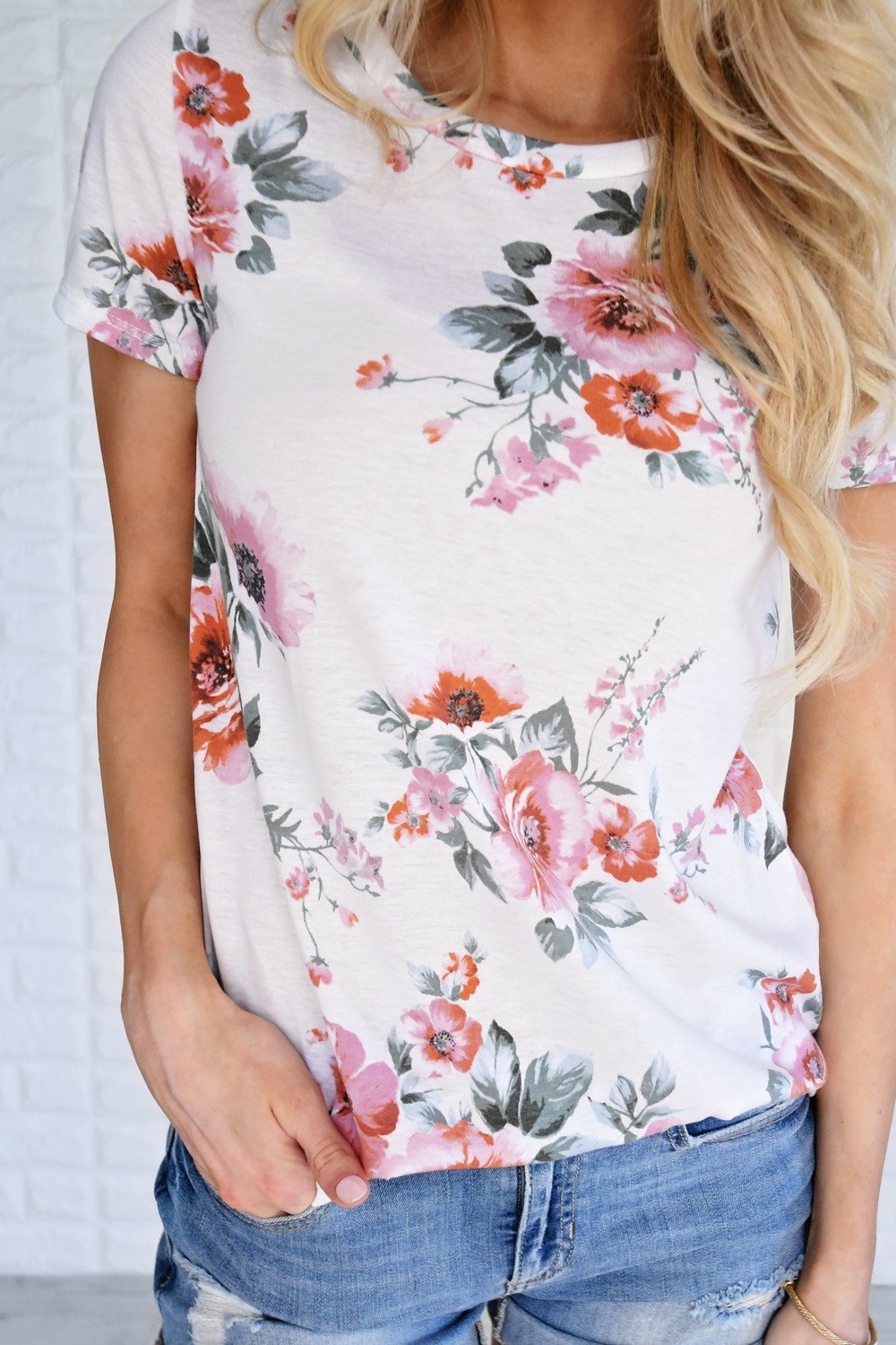 Sugar Kissed Floral Top - Cream
