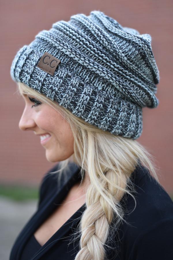 Blue Slouched Beanie