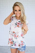 Sugar Kissed Floral Top - Cream