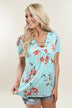 Favorite Lace Up Top ~ Floral Mint