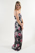 Strapless Floral Maxi Dress ~ Pink & Black