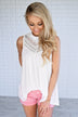 Lace Tank Top ~ Ivory