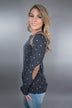 Navy Polka Dot Top
