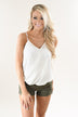 Cream Crossover Tank Top