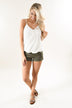 Cream Crossover Tank Top