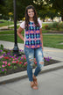 Neon Geo Print Top ~ Pink