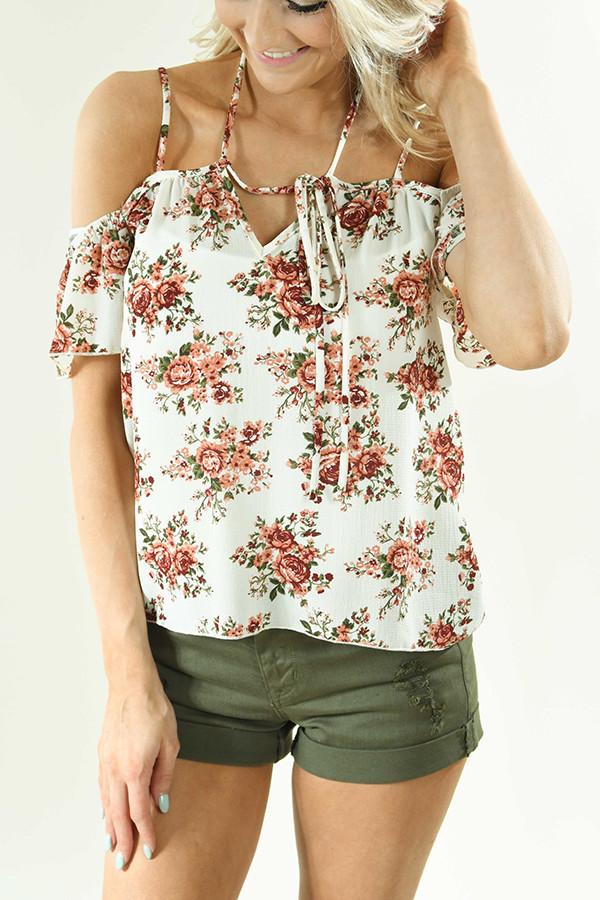 Strappy Floral Top