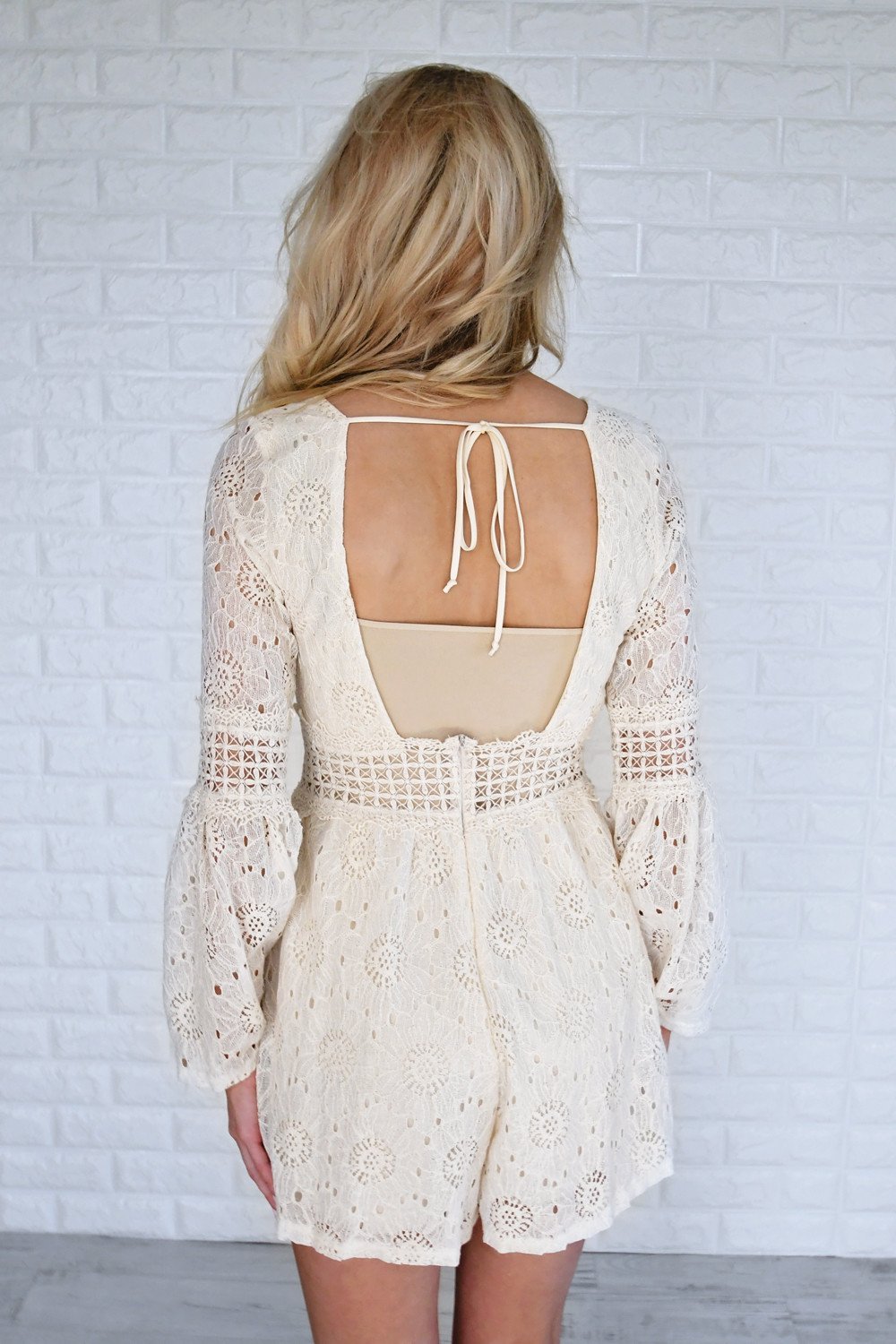 Athena Romper ~ Cream
