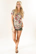 Dark Taupe Floral Knot Top
