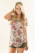 Dark Taupe Floral Knot Top