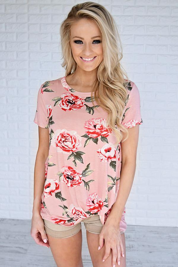 Everyday Beauty Floral Top ~ Pink