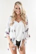 Ivory Floral Skull Kimono