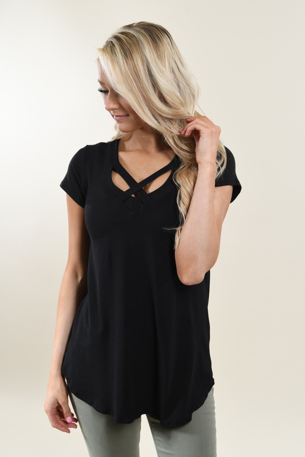 The Promise Criss Cross Top ~ Black