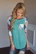 Punch Line Top ~ Teal