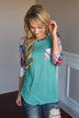 Punch Line Top ~ Teal
