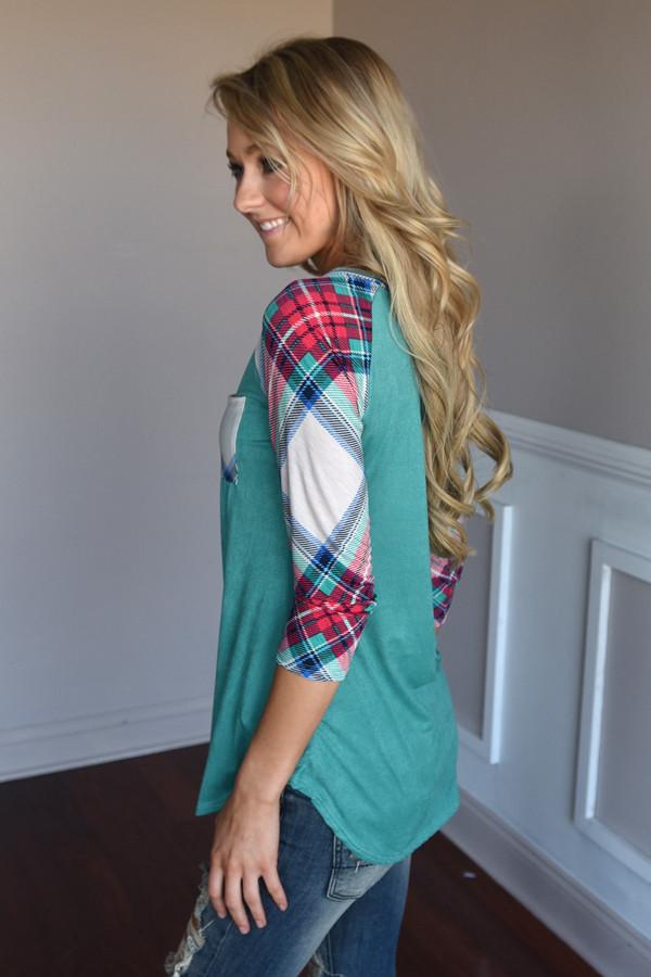 Punch Line Top ~ Teal