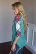 Punch Line Top ~ Teal