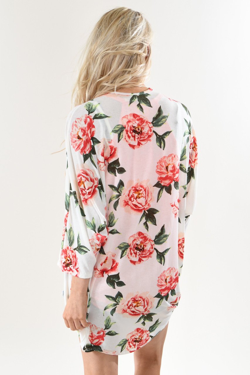 Time Flys Floral Kimono