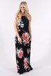 Cherished Love Black Floral Maxi Dress