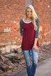 Collar Full of Color 3/4 Sleeve Top ~ Grey