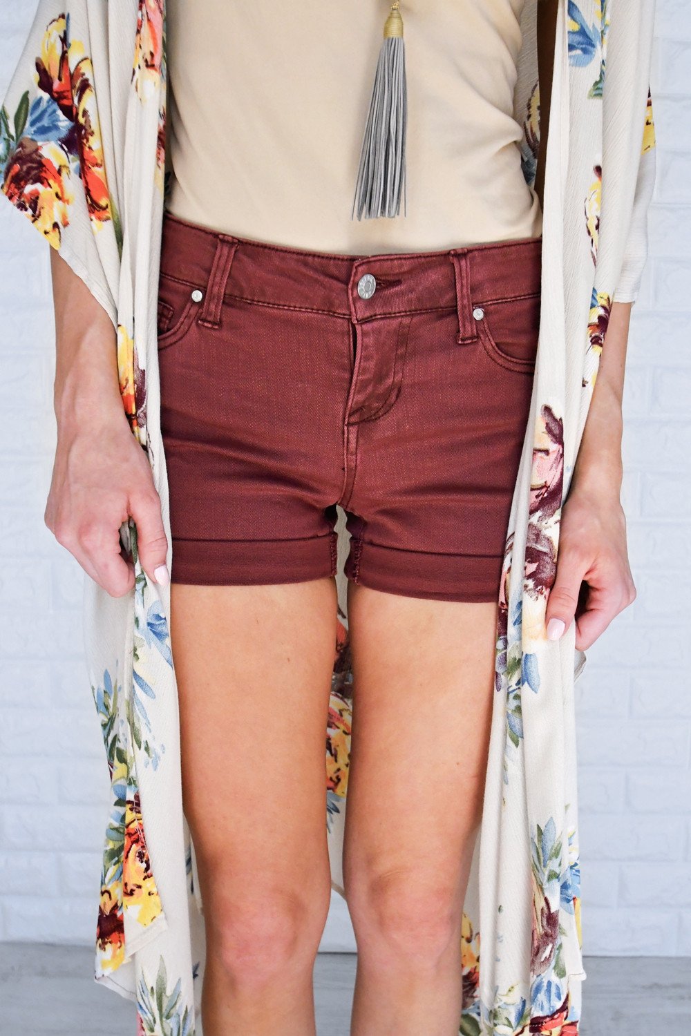 Calypso Shorts ~ Burnt Maroon