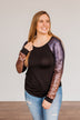 Shine Bright Sequin Top- Black