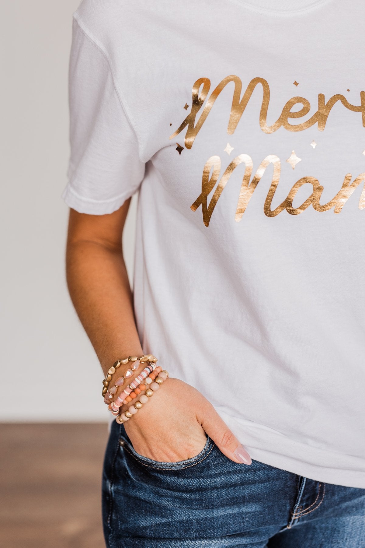 Blushing Around You Stackable Beaded Bracelet Set- Pink