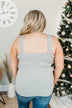 Sweet & Simple Lace Trimmed Tank Top- Light Grey