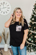 Following My Dreams Glam Pocket Top- Black & Silver