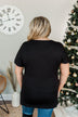 Following My Dreams Glam Pocket Top- Black & Silver