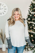 Holiday Magic Sequin Color Block Top- Charcoal & Light Grey