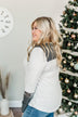 Holiday Magic Sequin Color Block Top- Charcoal & Light Grey