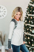 Holiday Magic Sequin Color Block Top- Charcoal & Light Grey