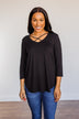 Sucker For Love Criss-Cross Top- Black