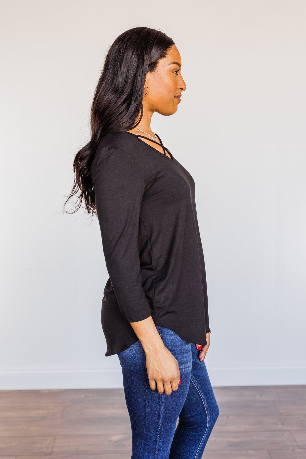 Sucker For Love Criss-Cross Top- Black