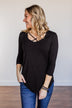 Sucker For Love Criss-Cross Top- Black