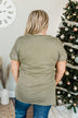 Simpler Times V-Neck Pocket Top- Light Olive
